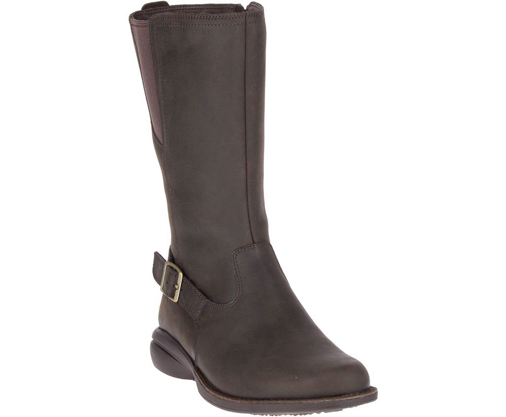 Merrell Boots Brown - Andover Peak Waterproof - Womens 34CQPIJBY